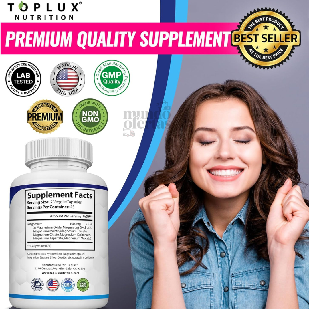 Magnesium Complex 8 formas de Magnesio en 1 Por 60 Capsulas  Máxima Absorción