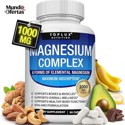 Magnesium Complex 8 formas de Magnesio en 1 Por 60 Capsulas  Máxima Absorción