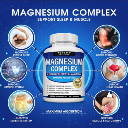 Magnesium Complex 8 formas de Magnesio en 1 Por 60 Capsulas  Máxima Absorción